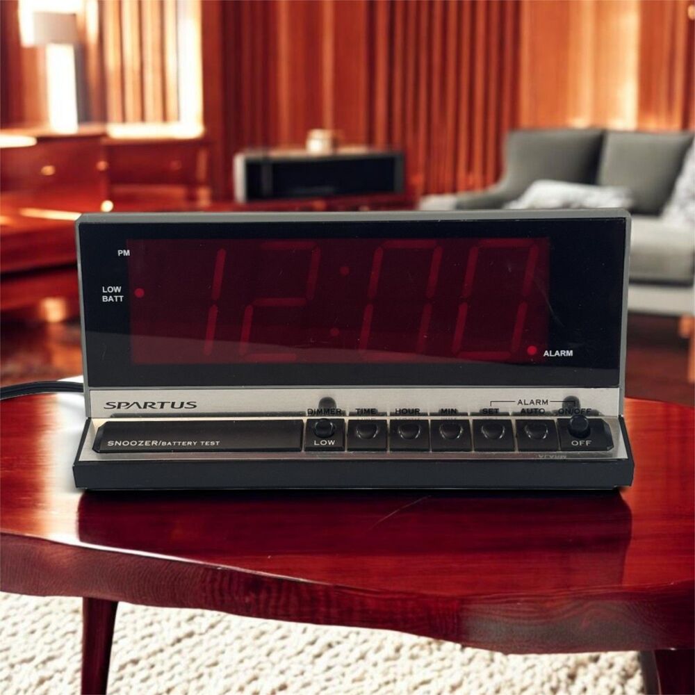 Vintage Spartus Hi Tech Red LED Digital Alarm Clock